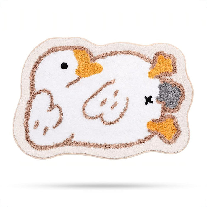 Cute Little Duck and Flower Bath Mat, Soft Shower Rug