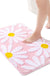 Pink Bathroom Rugs Cute Daisy Bath Mat White and Yellow Flower Decor Rug Non Slip Floor Carpet Microfiber Bathmat Super Absorbent Machine Washable Bahtub Mats for Shower, Tub, Bedroom 16"x 24"