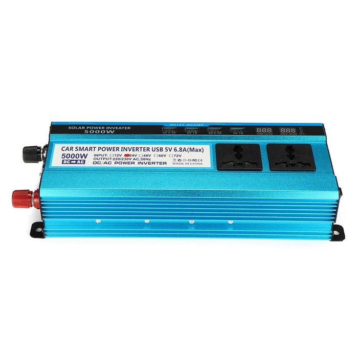 2200W Peak Solar Power Inverter Dual LED Screens 12V/24V DC to 220V AC Modified Sine Wave Converter