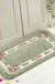 Feblilac Green Flower Tufted Bathroom Mat Toilet U-Shaped Floor Mat