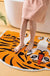 Feblilac Cute Soft Tiger Shaped Animals Tufted Bath Mat