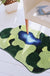 Feblilac Cute Green Moss Bathroom Rugs Leaf Shap Non Slip Bath Mat for Bathroom Decor Soft Floor Absorbent Carpet Shaggy Washable Shower Mat