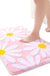 Pink Bathroom Rugs Cute Daisy Bath Mat White and Yellow Flower Decor Rug Non Slip Floor Carpet Microfiber Bathmat Super Absorbent Machine Washable Bahtub Mats for Shower, Tub, Bedroom 16"x 24"