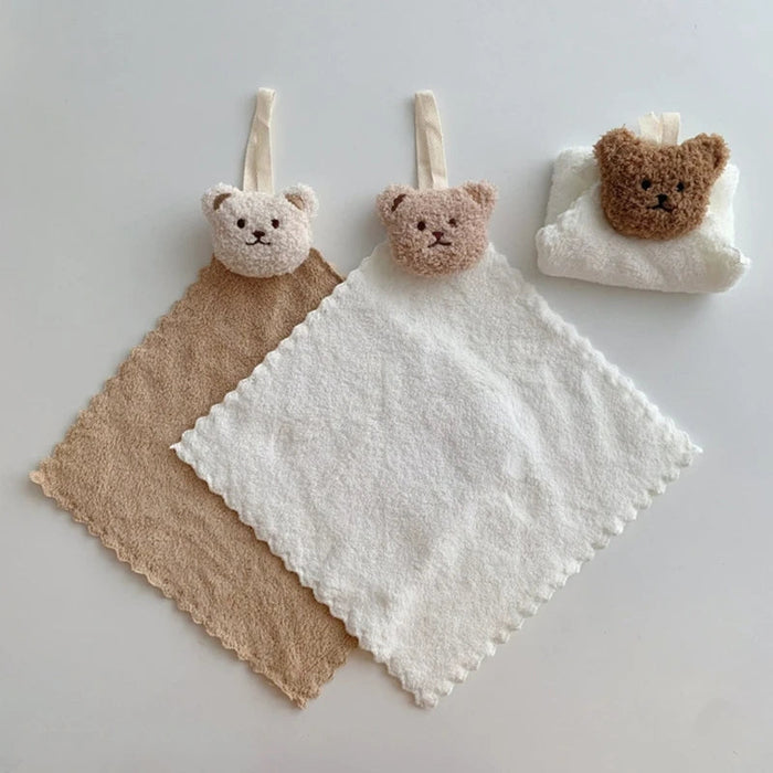 25X25Cm Soft Wiping Towel Baby Adult Face Towel Washcloths Quick Dry Bear Square Towel Kitchen Bathroom Wipe Cloths