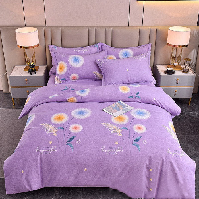 Cotton Brushed Printed Four-piece Bedding Set