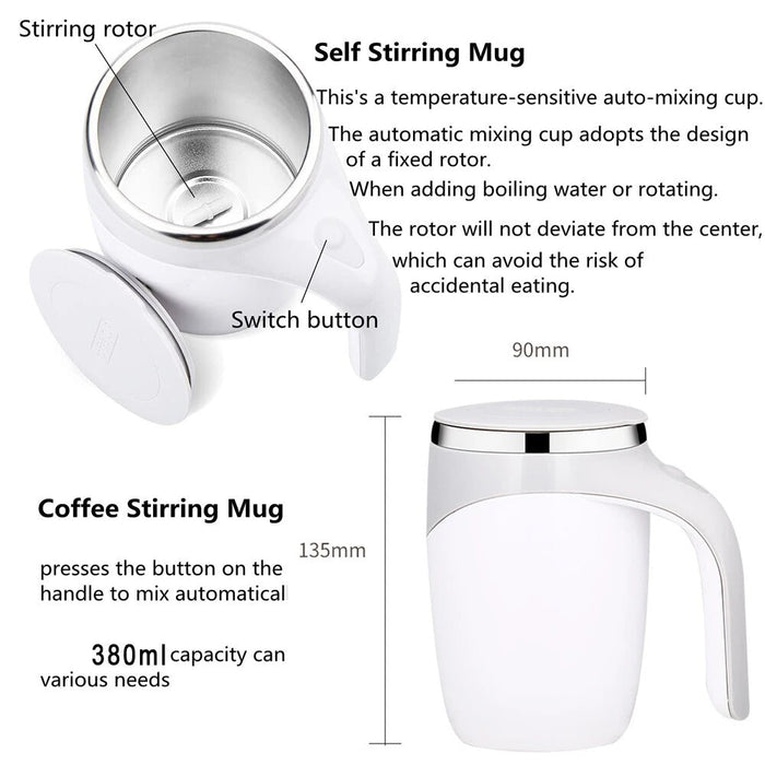 Automatic Stirring Magnetic Mug Rechargeable Model Stirring Coffee Cup Electric Stirring Cup Lazy Milkshake Rotating Cup