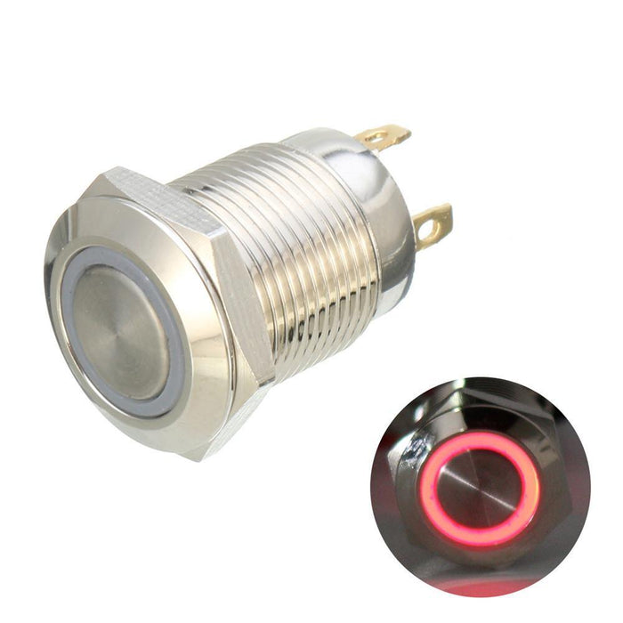 Machifit DC 5V 19mm 4 Pin Momentary Switch Led Light Metal Push Button Waterproof Switch