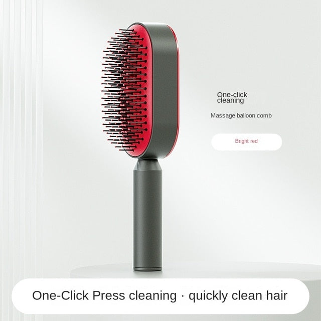 Self Cleaning Anti-Static Hair Brush - Okeihouse