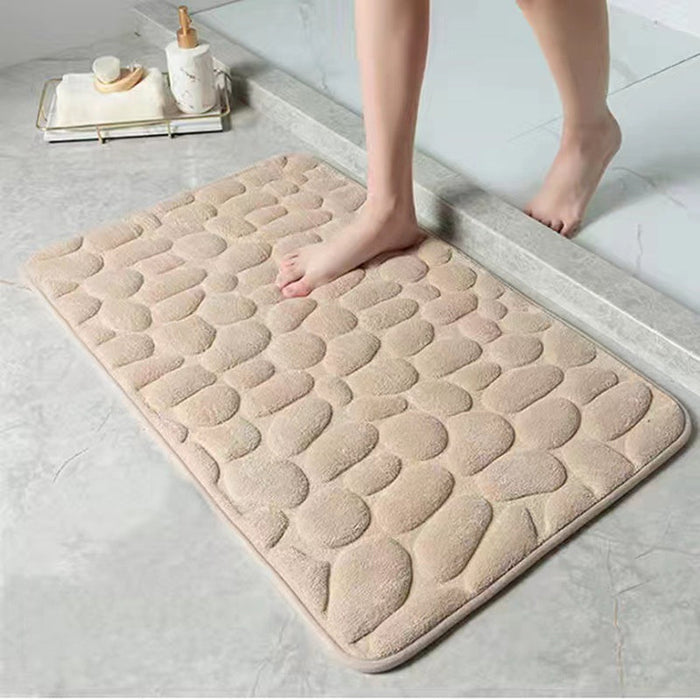 Memory Foam Bath Rug, Simple Stone-Shape Bathroom Mat