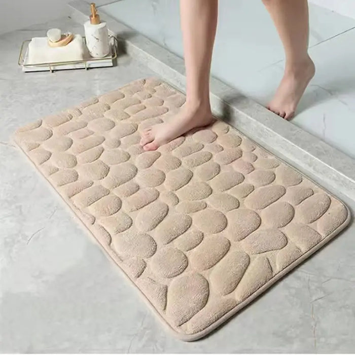 Feblilac Luxurious Memory Foam Cobblestone Bath Mat