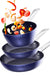 Frying Pan Sets Non Stick 3Pieces Blue 3D Diamond Cookware