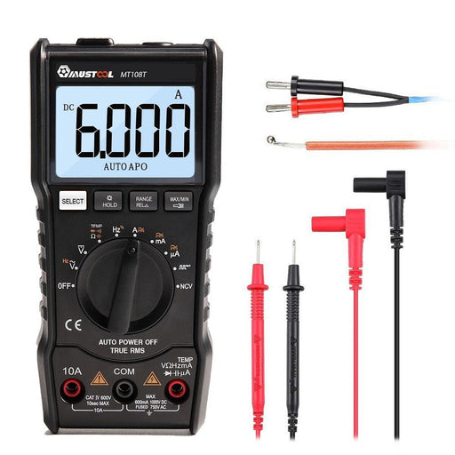 MUSTOOL MT108T Square Wave Output True RMS NCV Temperature Tester Digital Multimeter 6000 Counts Backlight