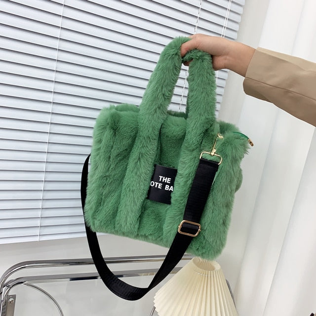 Designer Faux Fur Tote Bag - Okeihouse