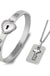 Stainless Steel Love Heart Lock Bangle Bracelet - Okeihouse