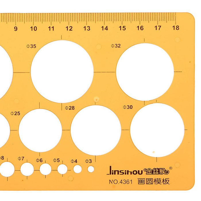 Small Circle Round Circular Drawing Template KT Soft Plastifc Ruler Design Drafting Stencil