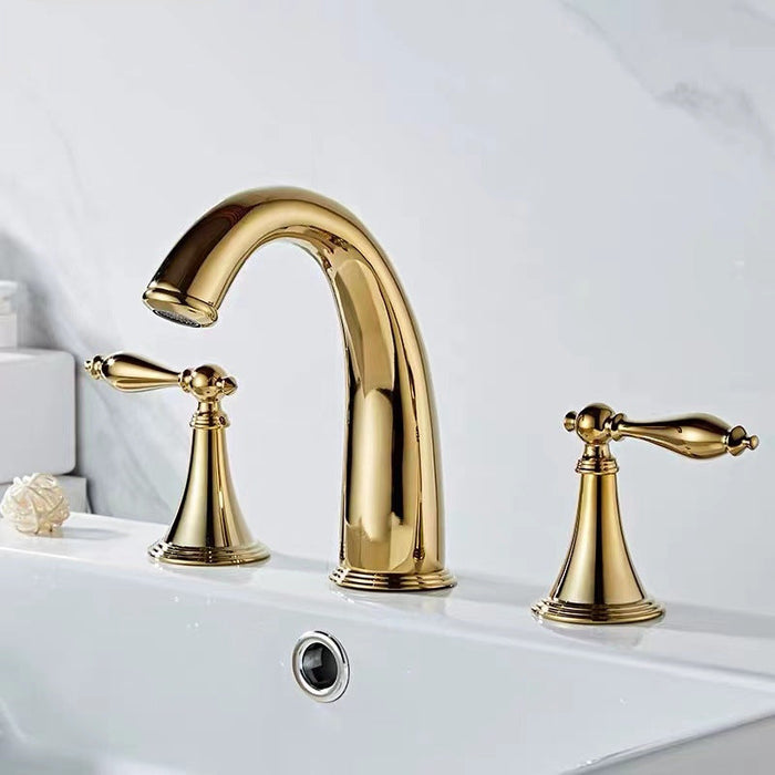 French Retro Three-hole Faucet Bathroom