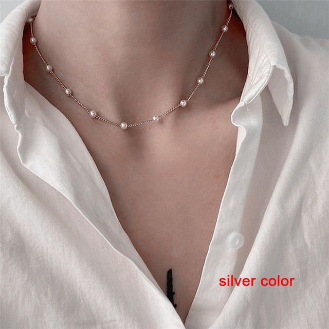 Sparkling Clavicle Chain Necklace - Okeihouse