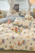 Cute Floral Rabbit Cotton Four-piece Set Pastoral Cotton Quilt Cover Bed Sheet Three-piece Set