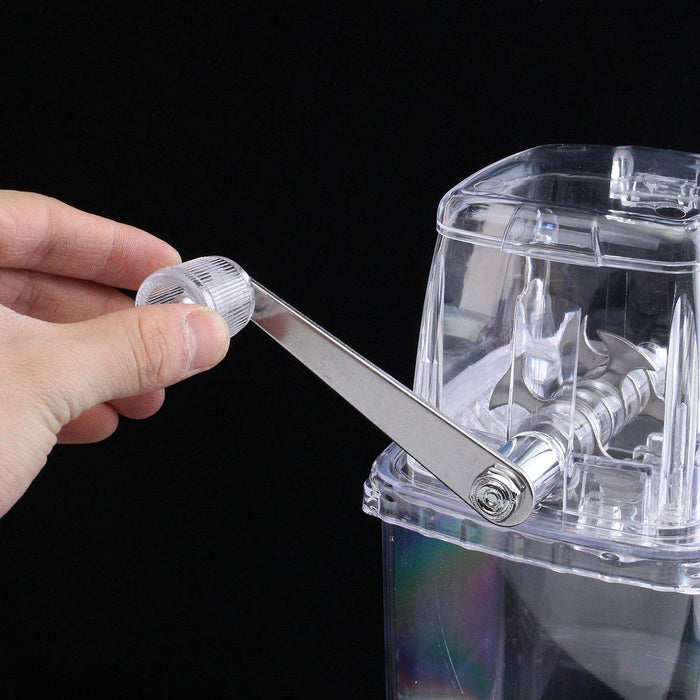 Portable Manual Ice Shaver Block Shaving Machine Crusher Snow Ice Cone Maker Transparent