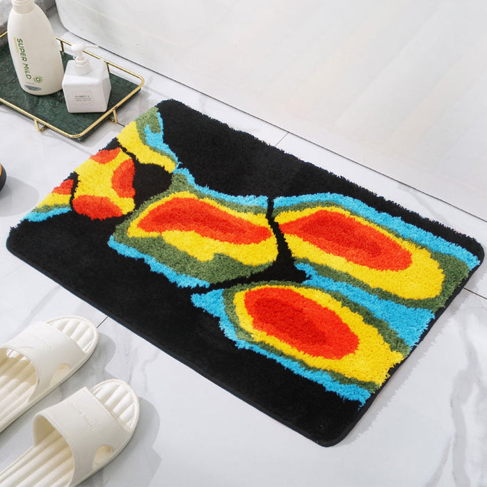 Feblilac Body Art Black Ground Thermal Imaging Beauty Tufted Bath Mat