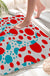 Feblilac Red and Blue Polka Dot Tufted Bath Mat