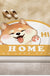 Feblilac Cute Shiba Inu Waving PVC Coil Door Mat