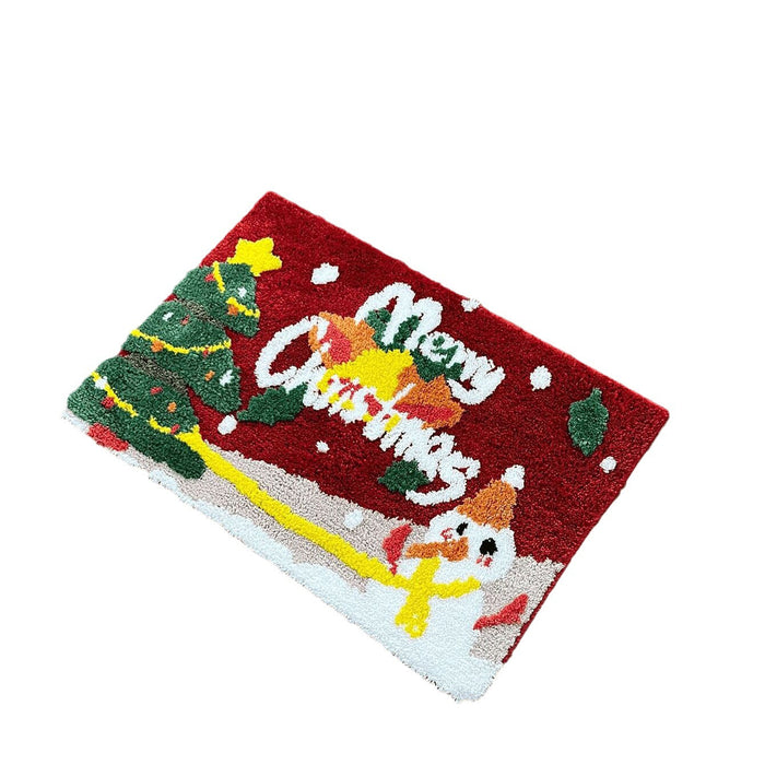 Feblilac Merry Christmas Tufted Bath Mat