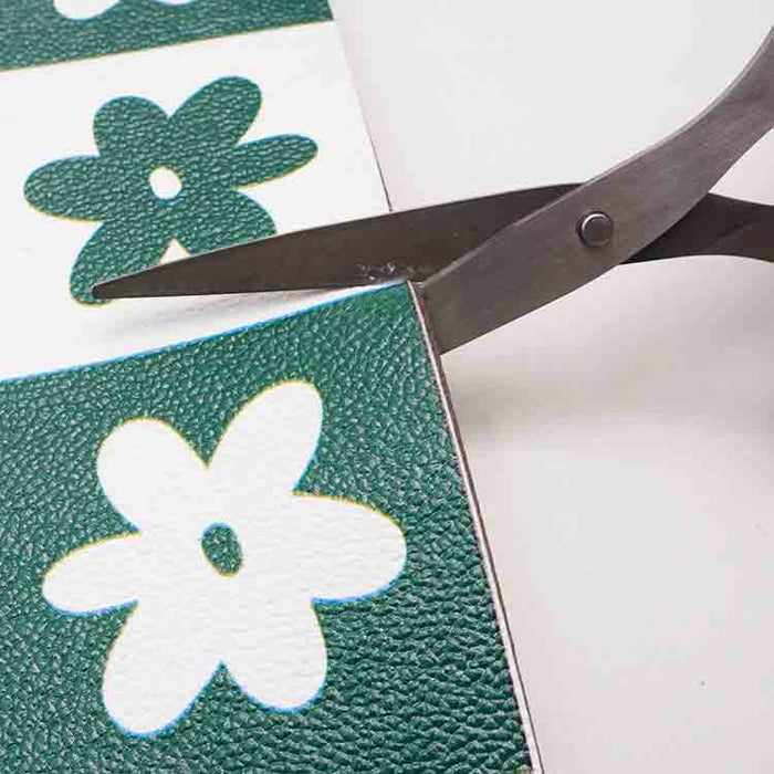 Feblilac Light Green Leaves Foral PVC Leather Kitchen Mat