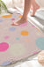 Feblilac Pink Polka Dots Geometric Tufted Bath Mat