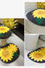 Feblilac Sunflower Cute and Warm Acrylic Fibers U-shape Bathroom Toilet Rugs and Lid Cover Toilet Seat Cover Kit