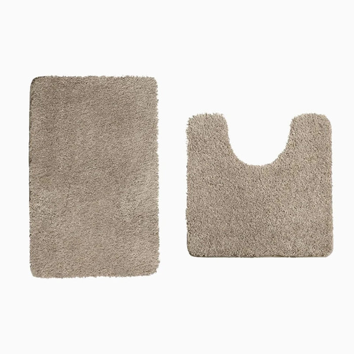 Feblilac Solid Tufted Bathroom Mat Toilet U-Shaped Floor Mat