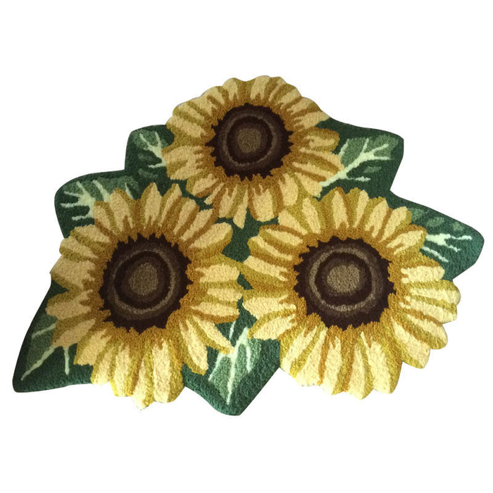 Feblilac Three Sunflowers Tufted Bathmat