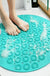 Feblilac TPE Blue/Green/Pink/Grey Drain Holes and Suction Cups Tub Rug, Anti Slip Massage Bathtub Mats