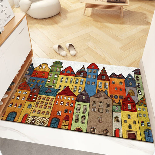 Feblilac Colorful Castle PVC Coil Door Mat