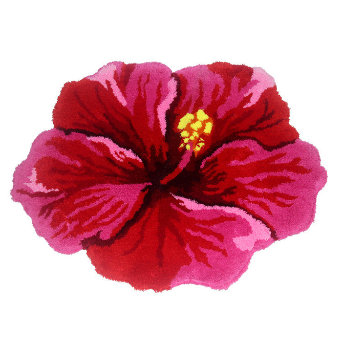 Feblilac Hibiscus Rosa-Sinensis Tufted Bath Mat