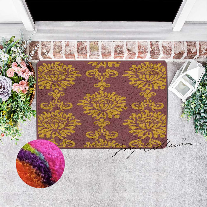 Feblilac Baroque Style One Big Flower Nylon Door Mat