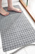 Feblilac TPE Grey/Khaki/White Checkboard Drain Holes and Suction Cups Antiskid Tub Rug, Bathtub Mats