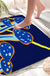 Feblilac Dark Blue Mushroom Tufted Bath Mat