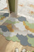 Feblilac Irregular Green Floating Clouds PVC Coil Door Mat