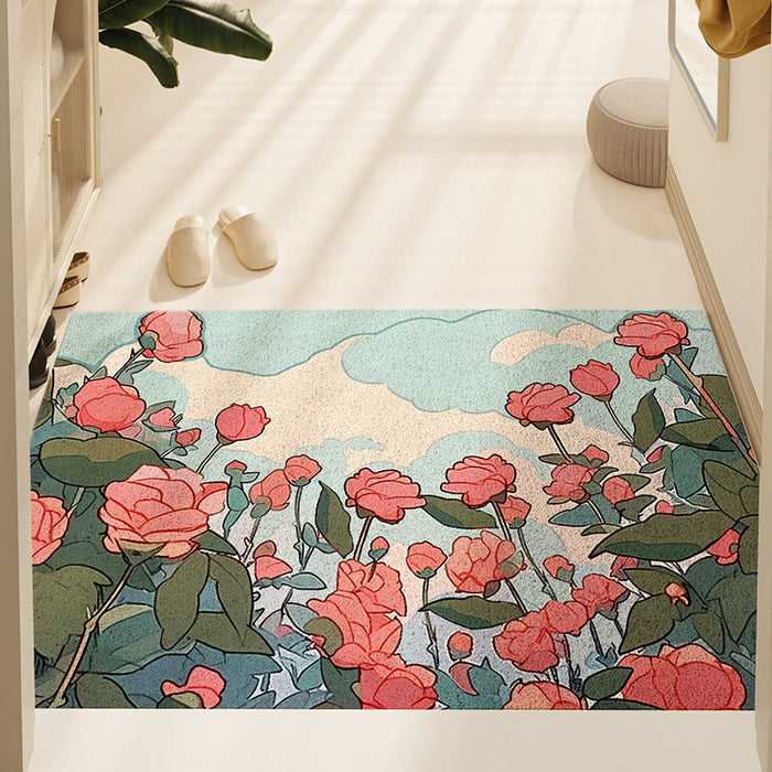 Feblilac Rose Garden PVC Coil Door Mat