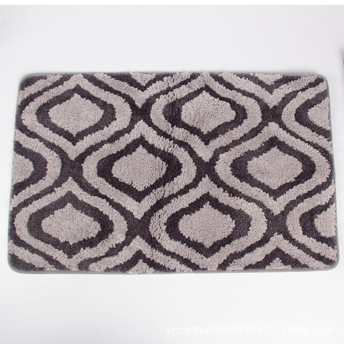 Feblilac Grey Morocco Pattern Ultra Soft Bathroom Rug