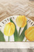 Feblilac Semicircle Yellow Tulip PVC Coil Door Mat