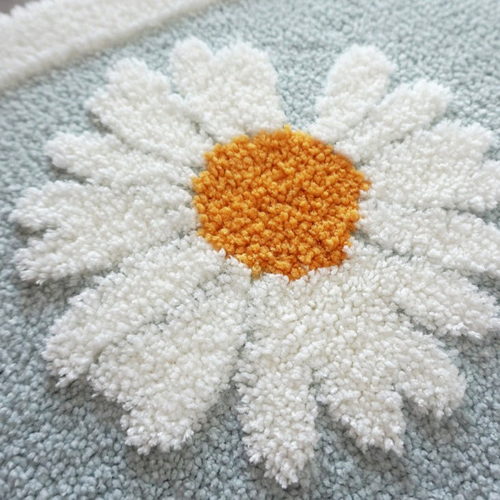 Semicircle Daisy Bathroom Mat