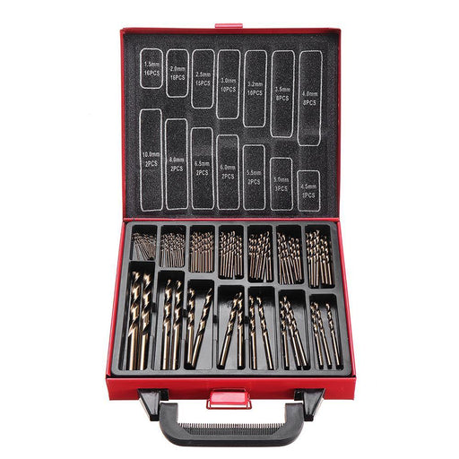 Drillpro 99Pcs M35 Cobalt Drill Bit Set 1.5-10mm HSS-Co Jobber Length Twist Drill Bits with Metal Case for Stainless Steel Wood Metal Drilling