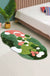 Green Moss Soft Fluffy Rug, Lake Bedroom Runner Mat