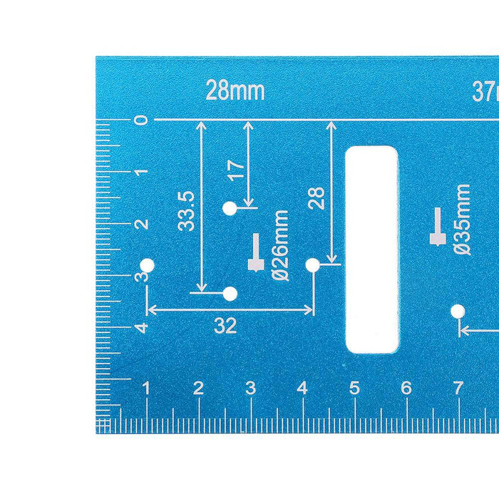 Drillpro 2 In 1 45/90 Degree Multifuction Aluminium Alloy Angle Ruler 20-35mm Woodworking Mounting Hinge Jig