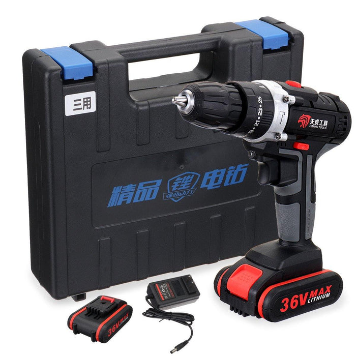 36V Electric Cordless Drill 28NM Brushless Screwdriver With LED Rechargeable Battery (Two Batteries)