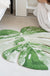 Monstera Living Room Mat Carpet, Green Plant Leaf Rug for Bedroom