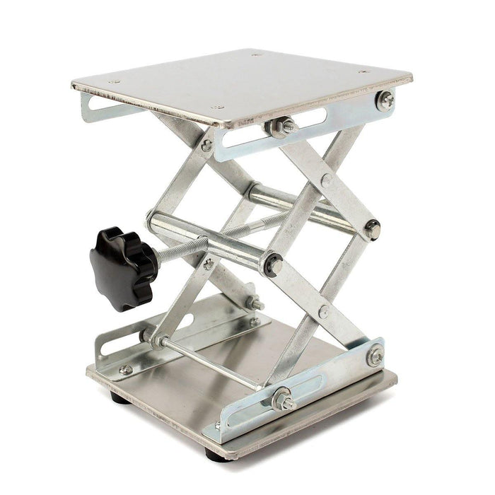 5.9 x 5.9" Stainless Steel Lifting Platform Lab Stand Lift Riser Lifter Scissor Rack 150x150x250mm