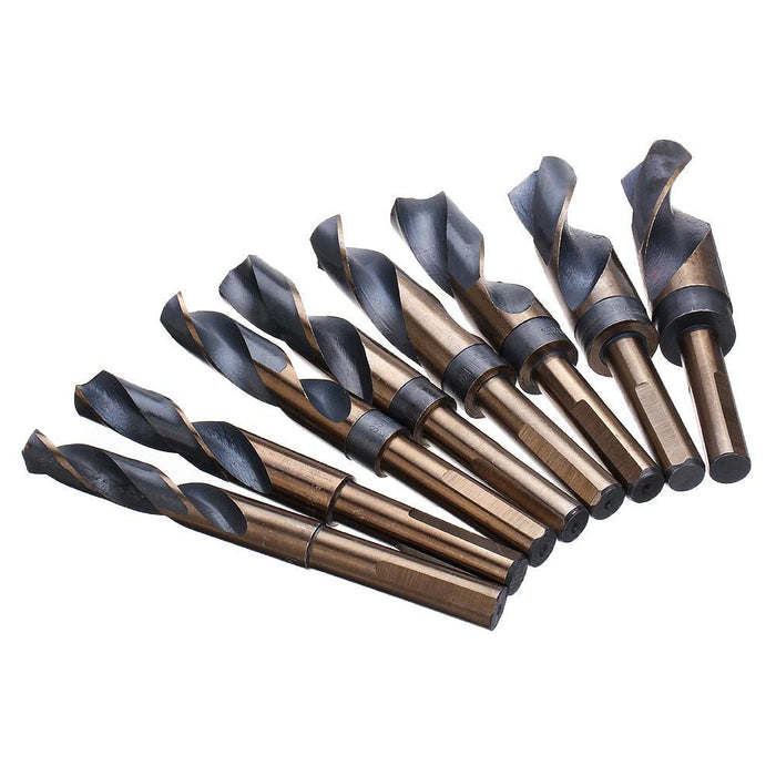 Drillpro 8pcs 1/2 Inch Shank HSS 4241 Twist Drill Bit Set 9/16 to 1 Inch Twist Drill for Wood Metal